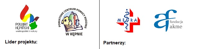 Zdjęcie prezentujące liderów (Powiat Kępiński) oraz Partnerów (Meda, Fundacja Akme)